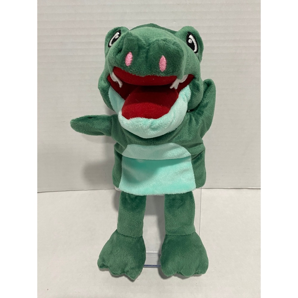 Unbranded Crocodile Hand Puppet Kids Plush Green 11" Excellent